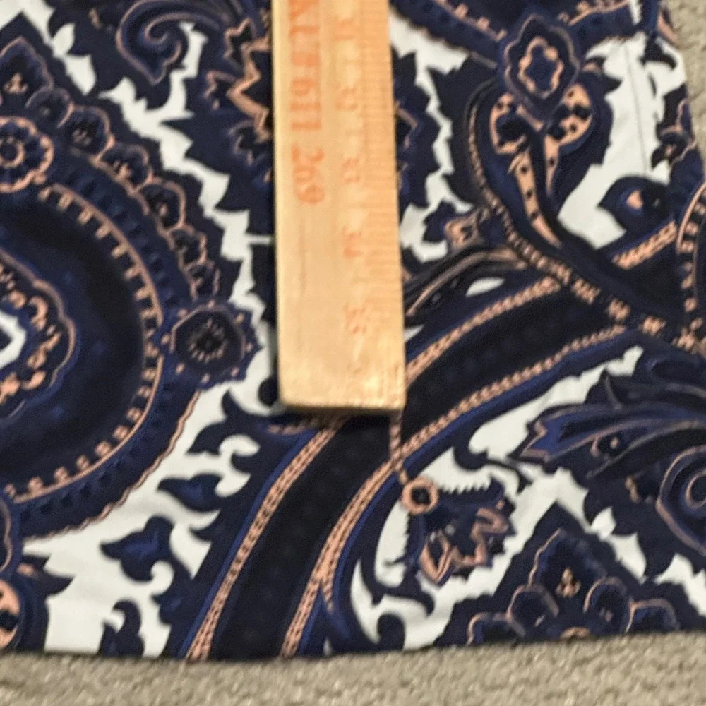 Michael Kors Navy‎ Blue Paisley Medallion Wrap Dress Sleeveless V-Neck Medium